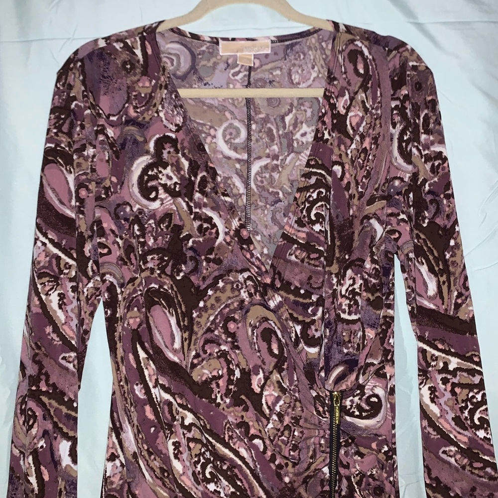 Michael Kors surplice long sleeve dress - EUC